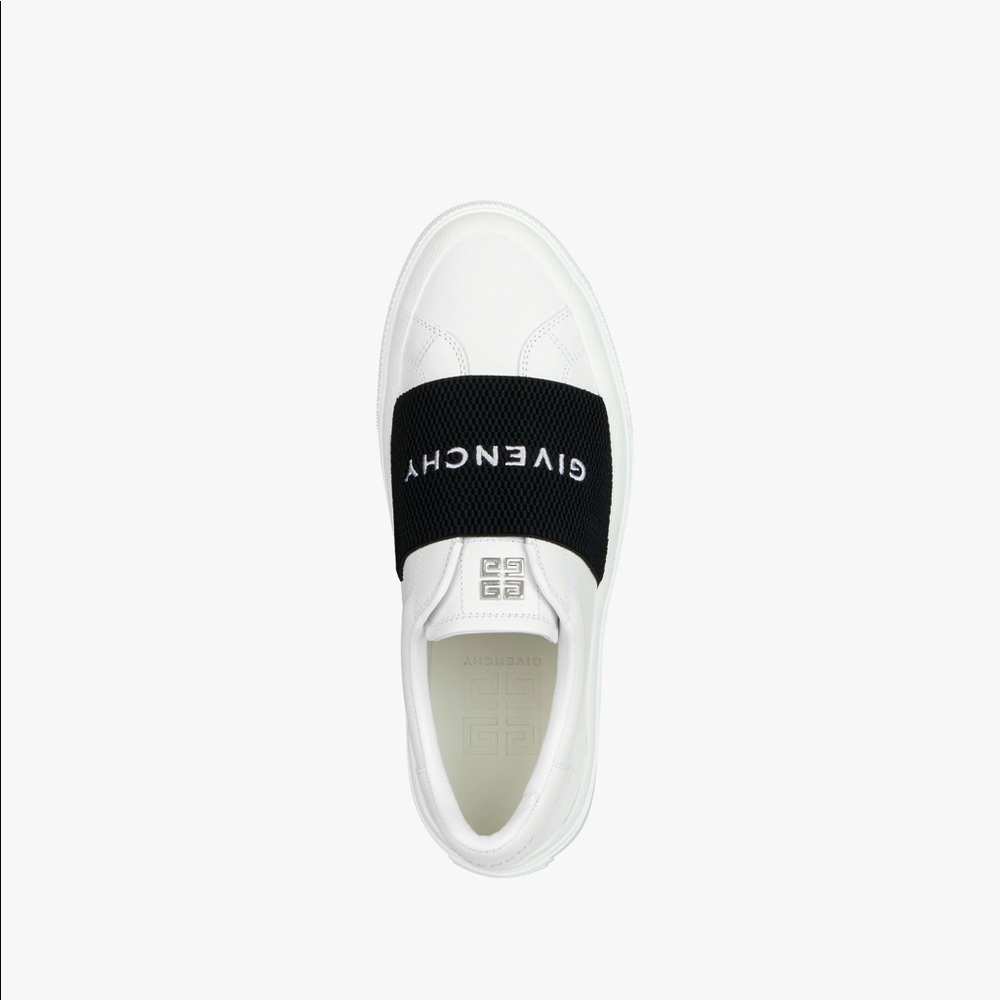 GIVENCHY white leather sneakers with webbing